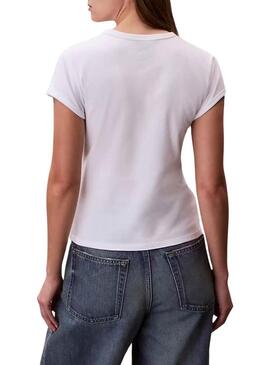 Maglietta Calvin Klein Jeans Graphic Logo bianca per donna