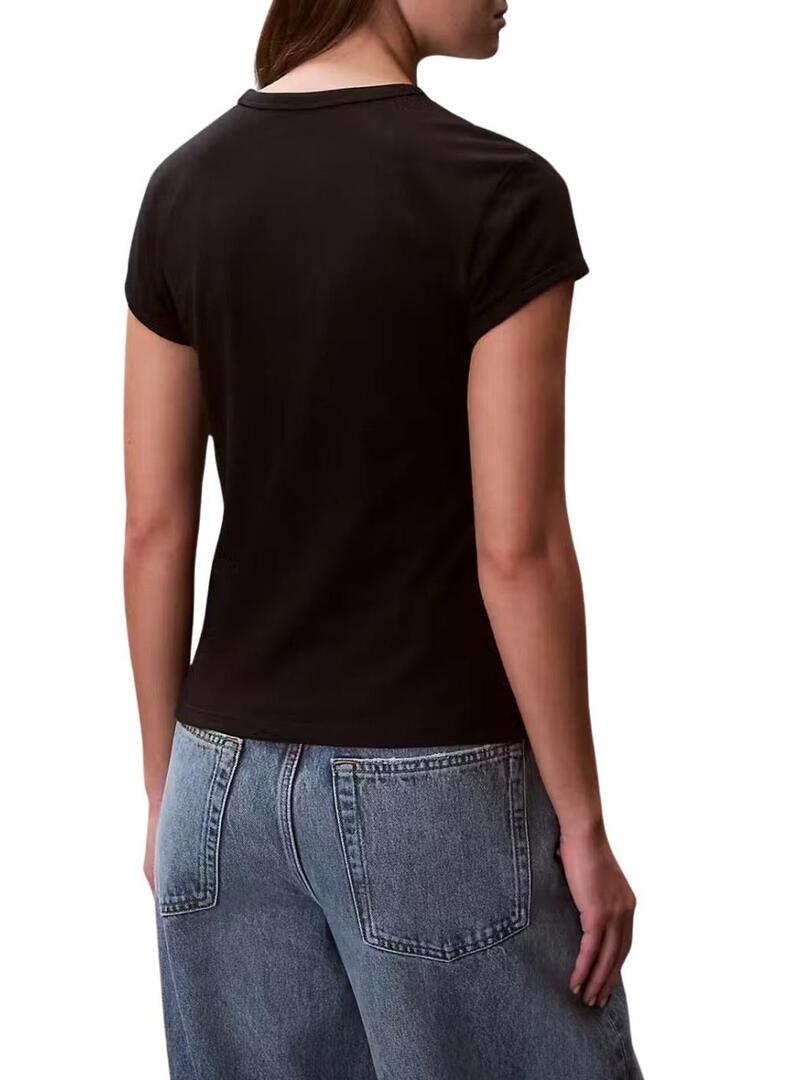 Maglietta Calvin Klein Jeans Graphic Logo nera per donna