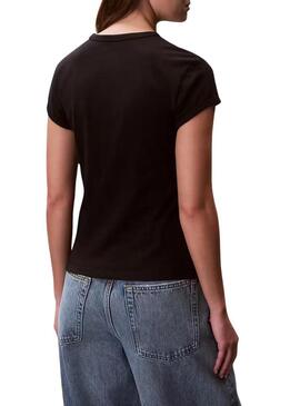 Maglietta Calvin Klein Jeans Graphic Logo nera per donna