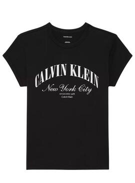 Maglietta Calvin Klein Jeans Graphic Logo nera per donna