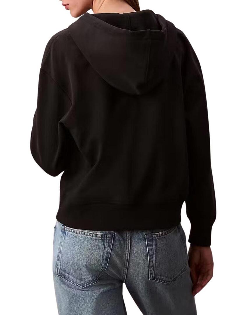 Felpa Calvin Klein Jeans Archive Logo nera per donna.