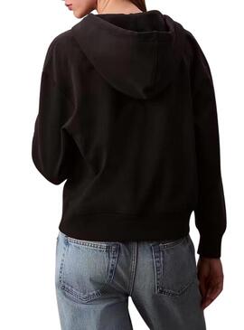 Felpa Calvin Klein Jeans Archive Logo nera per donna.