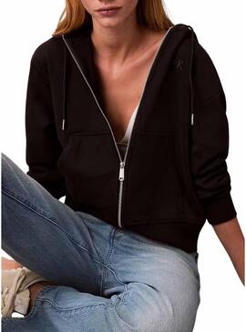 Felpa Calvin Klein Jeans Archive Logo nera per donna.