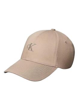 Cappello Calvin Klein Jeans Monogram beige ricamato per donna