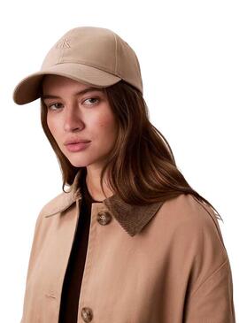 Cappello Calvin Klein Jeans Monogram beige ricamato per donna