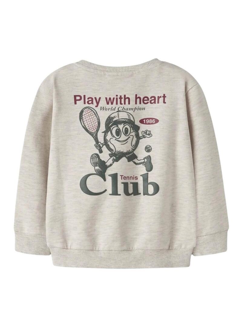 Felpa Name It beige da tennis per bambino.