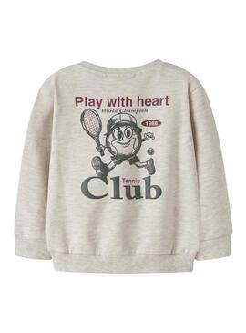Felpa Name It beige da tennis per bambino.
