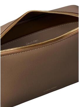 Borsa Calvin Klein Jeans Foil Logo marrone per donna