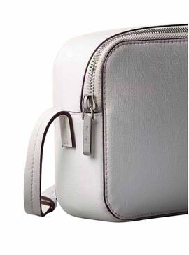 Borsa Calvin Klein Jeans Logo in lamina bianca per donna