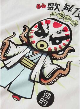 Maglietta Name It disegno giapponese bianca per bambino