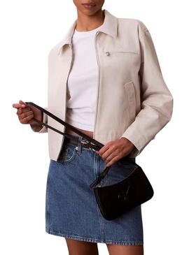 Borsa Calvin Klein Jeans Mini Bold CK nera per donna