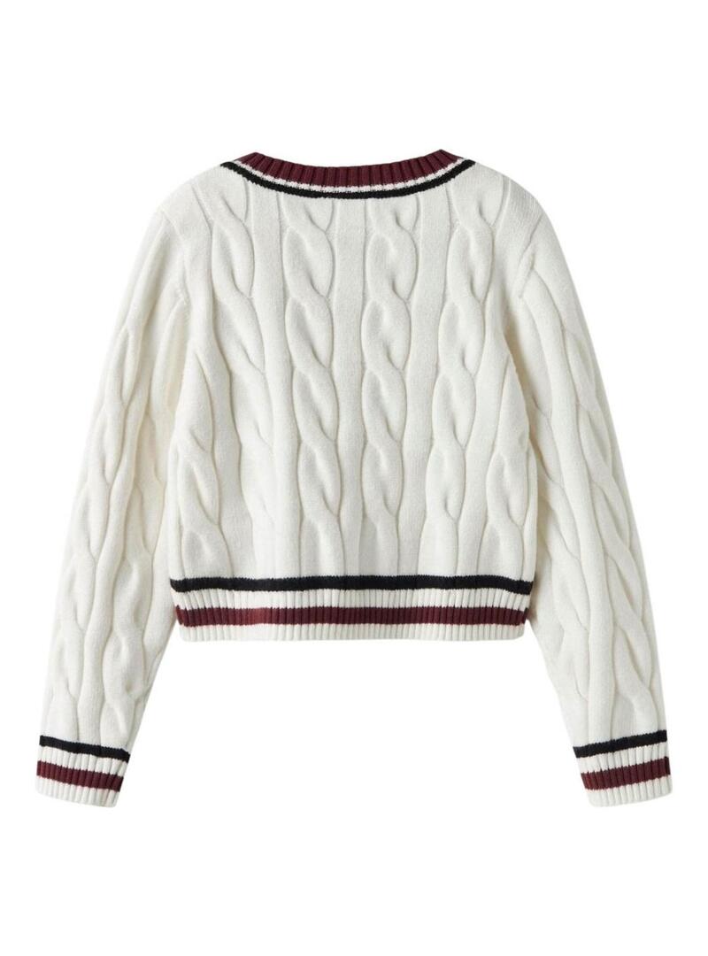 Maglia intrecciata bianco sporco per bambina Name It