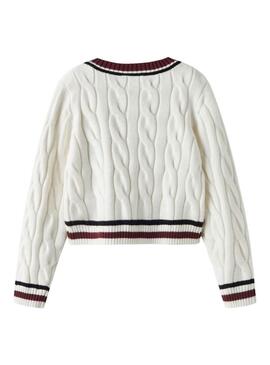 Maglia intrecciata bianco sporco per bambina Name It