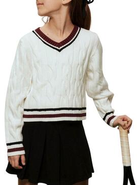 Maglia intrecciata bianco sporco per bambina Name It