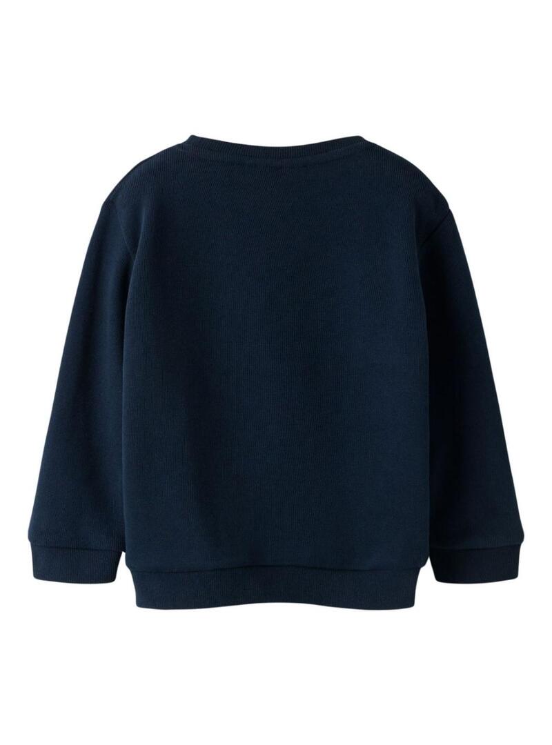Felpa Name It blu navy con auto per bambino.