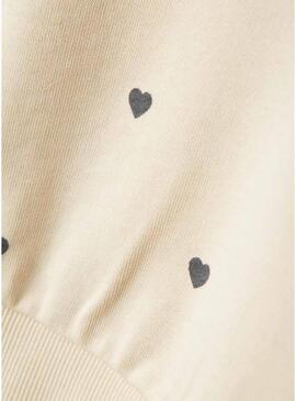 Felpa beige stampata per ragazza Name It