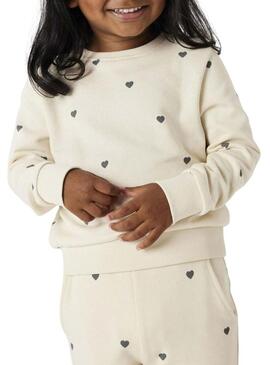 Felpa beige stampata per ragazza Name It