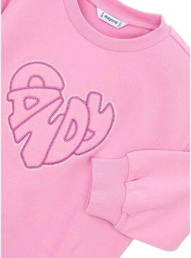 Felpa Mayoral ricamata rosa per ragazza