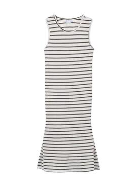 Abito a righe midi nero e cardinale