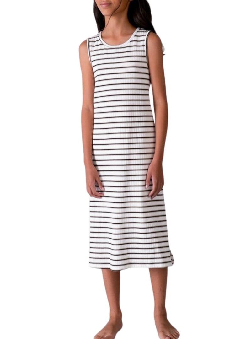 Abito a righe midi nero e cardinale