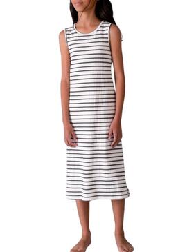 Abito a righe midi nero e cardinale