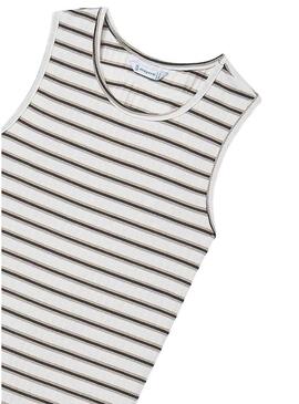 Abito a righe midi nero e cardinale