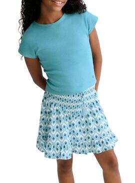 Gonna stampata blu Mayoral per bambina