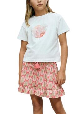 Gonna stampata corallo Mayoral per bambina