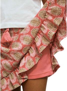 Gonna stampata corallo Mayoral per bambina