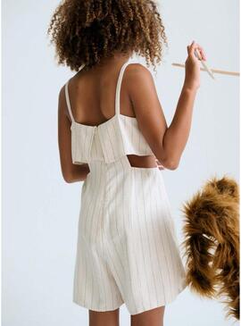 Tuta Mayoral a righe beige per bambina