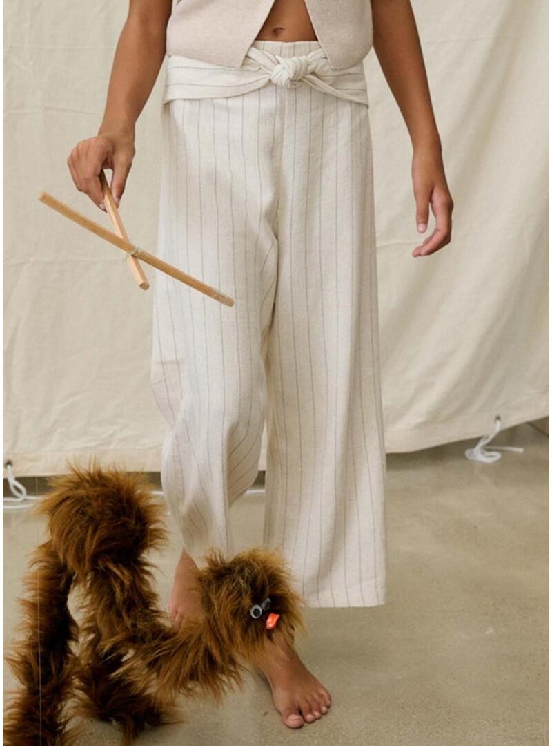 Pantaloni a righe color crema Mayoral per ragazza.