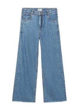 Pantaloni in denim blu con stelle per bambina Mayoral