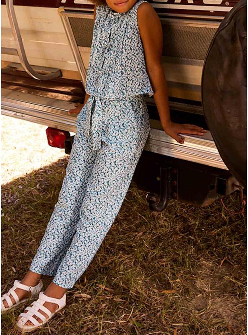 Pantaloni stampati blu Mayoral per bambina