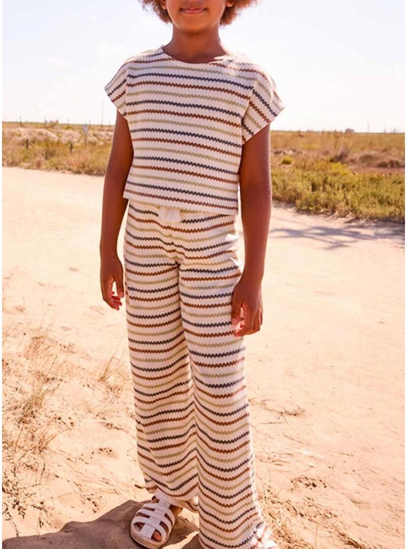 Pantaloni a righe stampati Mayoral per ragazza.