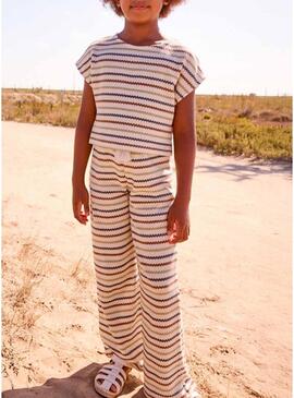 Pantaloni a righe stampati Mayoral per ragazza.