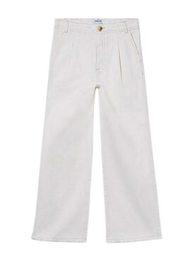 Pantaloni larghi Mayoral color crema per ragazza