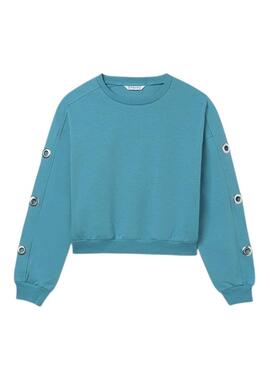 Felpa Mayoral con occhielli blu per bambina