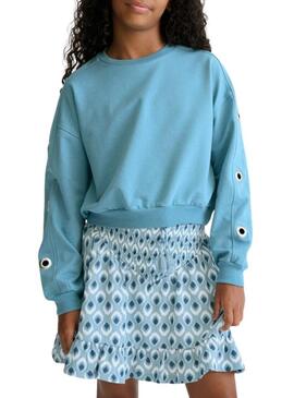Felpa Mayoral con occhielli blu per bambina