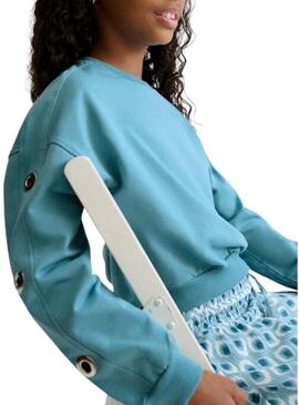 Felpa Mayoral con occhielli blu per bambina