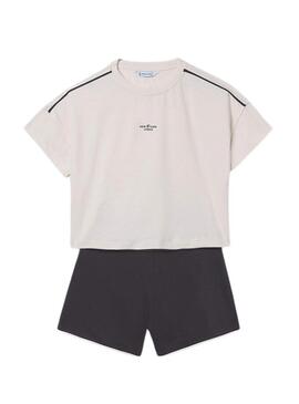 Set Mayoral sport beige e nero per ragazza
