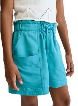 Pantaloni Mayoral fluidi turchese per bambina