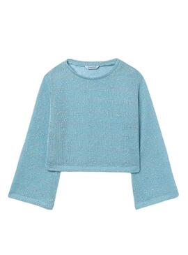 Maglia Mayoral a maglia fine blu cielo per ragazza