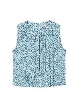 Top Mayoral stampato blu per bambina