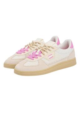 Scarpe Tommy Jeans The Greenwich Edge Knit beige e rosa per donna