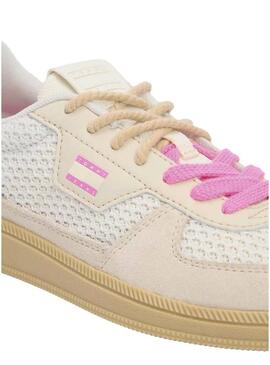 Scarpe Tommy Jeans The Greenwich Edge Knit beige e rosa per donna