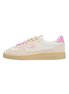 Scarpe Tommy Jeans The Greenwich Edge Knit beige e rosa per donna