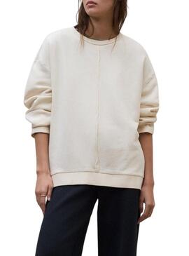 Felpa Ecoalf Ankara beige per donna.