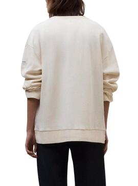 Felpa Ecoalf Ankara beige per donna.