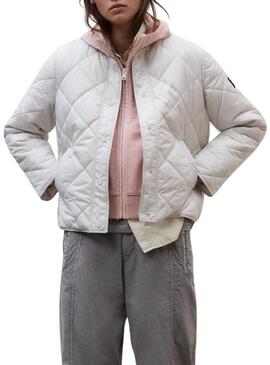 Giacca Ecoalf Musa Rhomb beige per donna