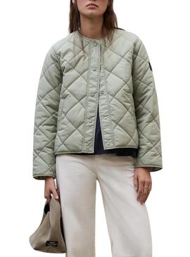 Giacca Ecoalf Musa Rhomb verde per donna